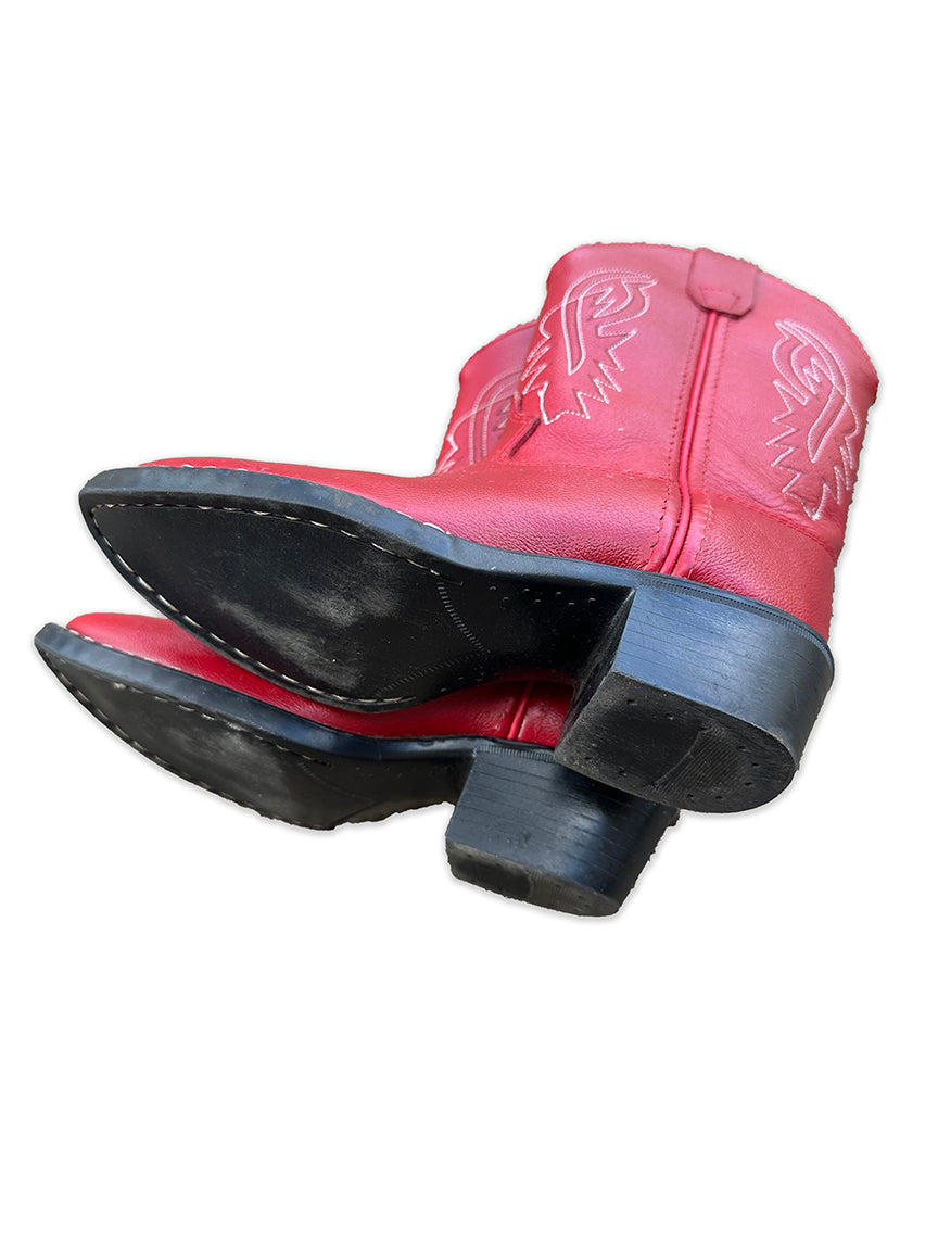 Shoes Kids Cowboy Boot Old West size 11.5k Red