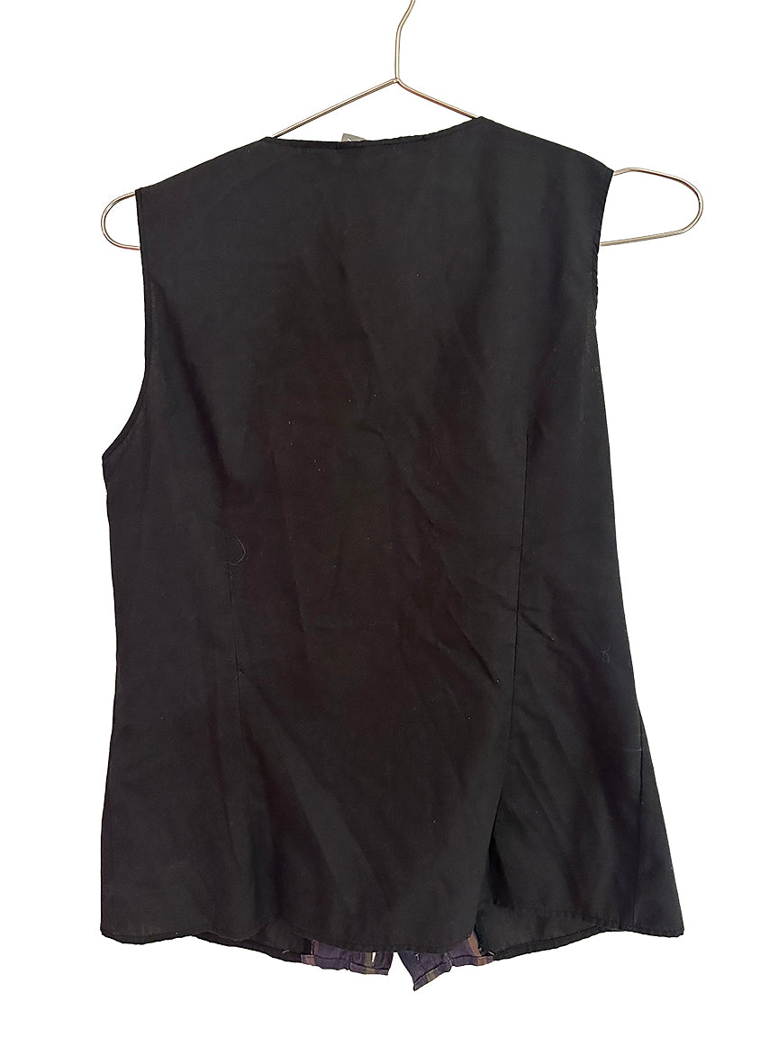 Vintage Top Ruffles Blue Black size S
