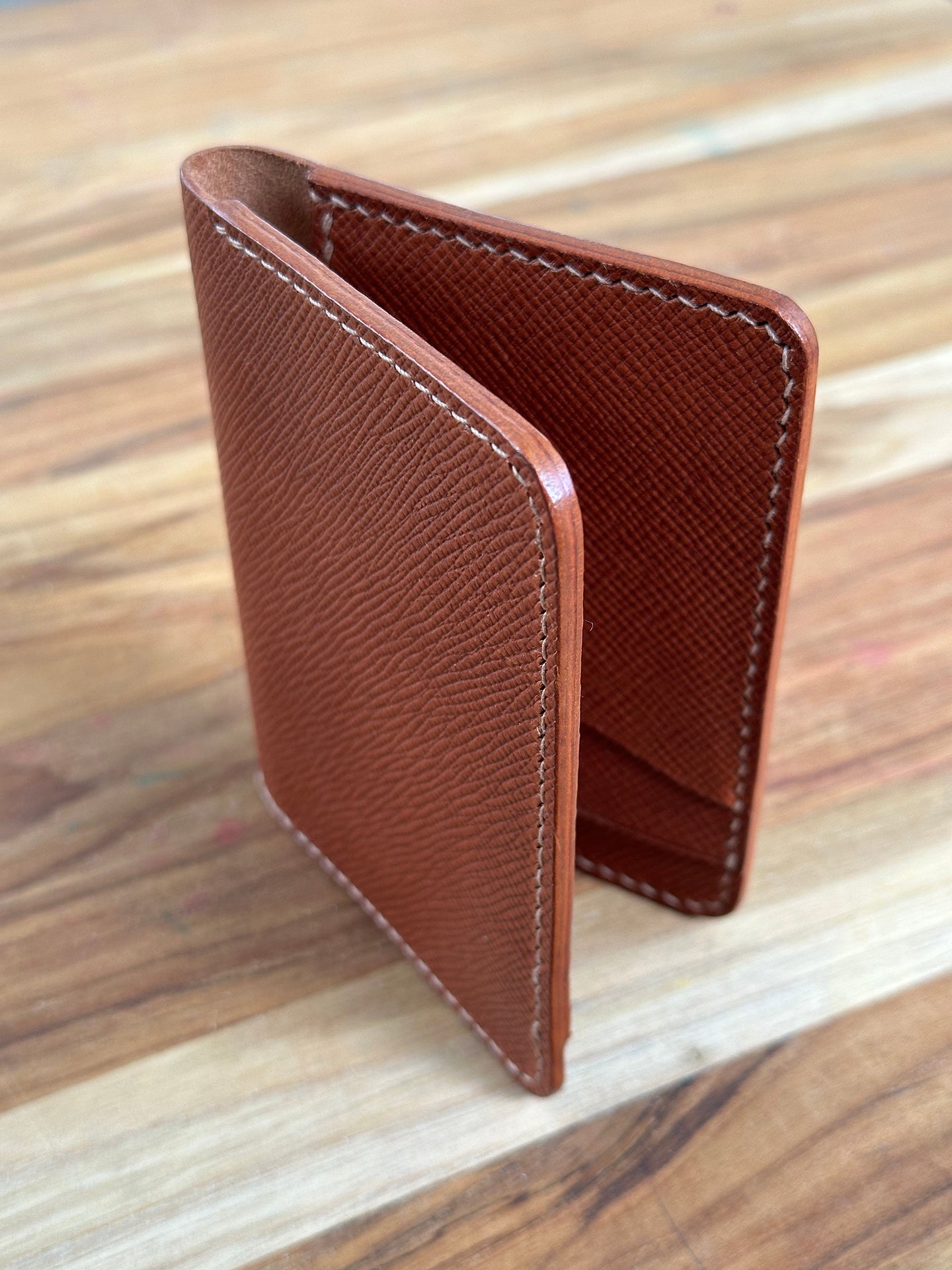 Wallet Bi-Fold Leather Hand Stitched by Talmont