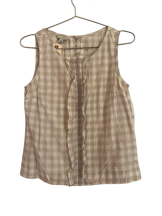 Vintage Top Sleeveless Grey Check size 4