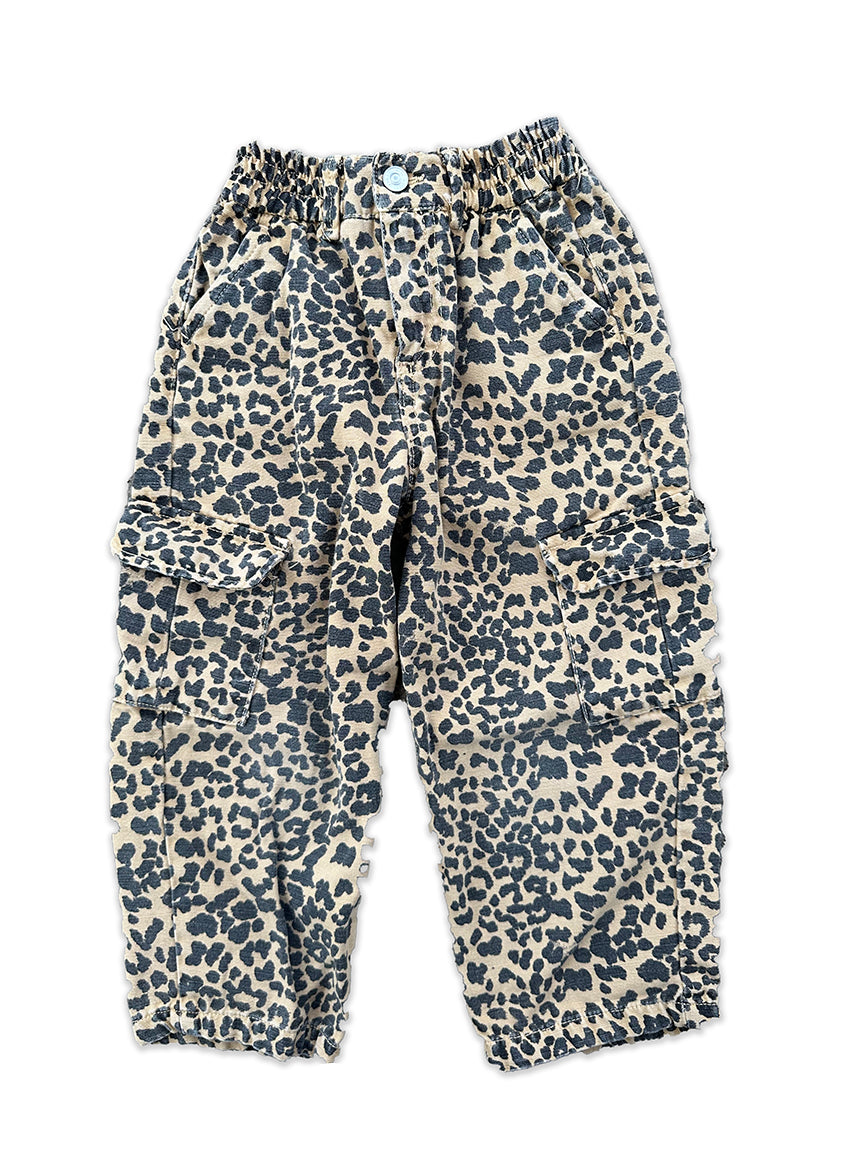Cargo Pants Kids Canvas Cheeta Print size 4T by Zara