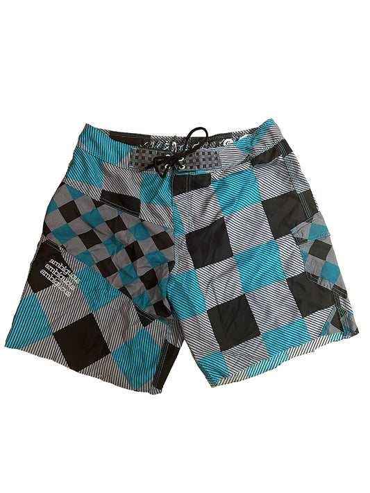 Vintage Print Stripe Boardshorts size 34 by Ambiguous