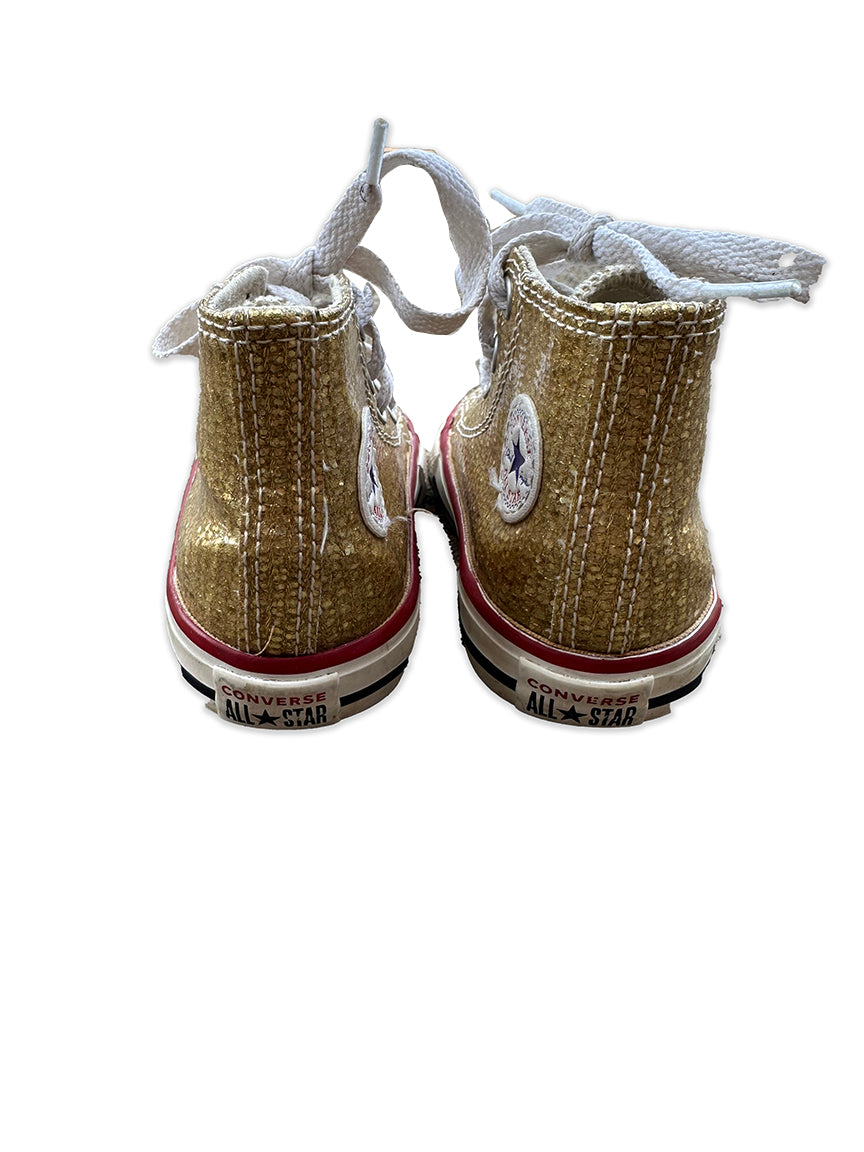 Shoes Toddler Converse High Tops size 5K Gold Sparkle