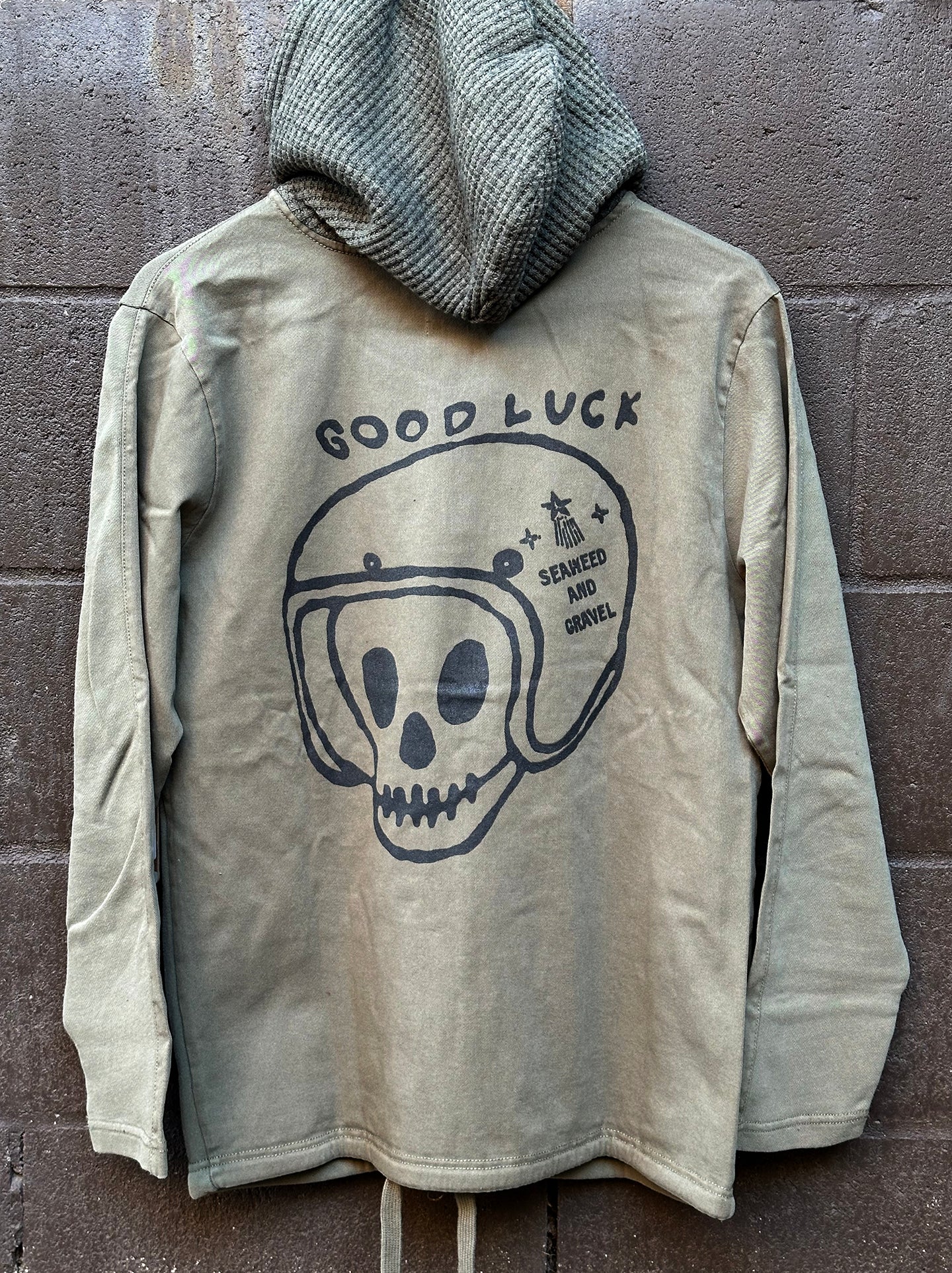 Sweatshirt Hooded Fleece Zip Up Collab with Allview and S&G Olive