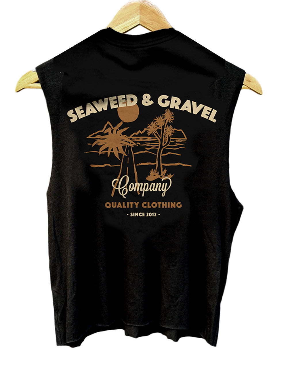 T-Shirt Crop Muscle "Almighty Road" Black