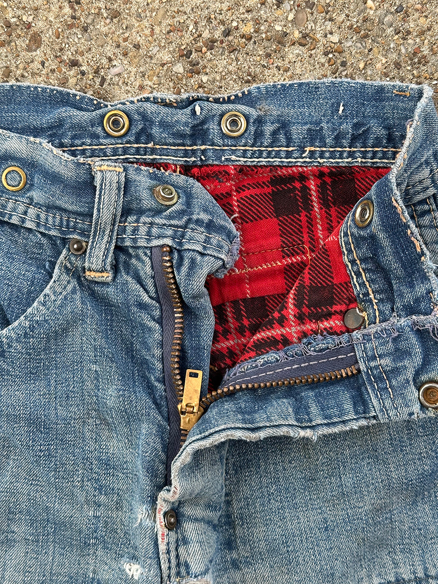 Denim Pants Kids Flannel Lined Bohemian size 5T