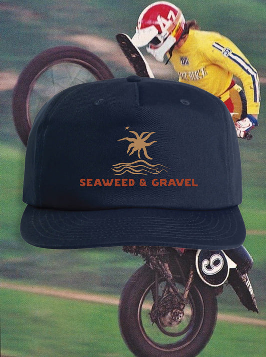 Cap "Sun and Water" Embroidery Twill Adjustable Hat Navy