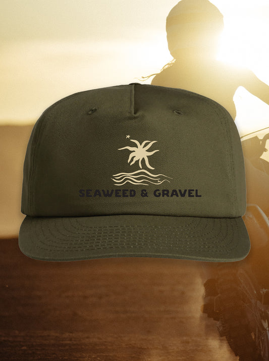 Cap "Sun and Water" Embroidery Twill Adjustable Hat Army