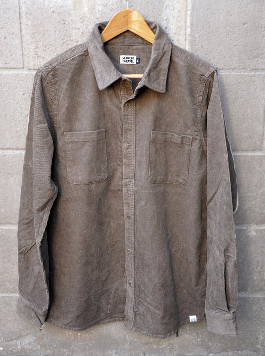 Cord Shirt Button Up by S&G Walnut