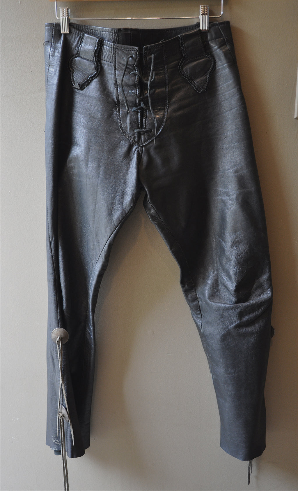 Vintage Pant Leather Motorcycle 10218 Size 30