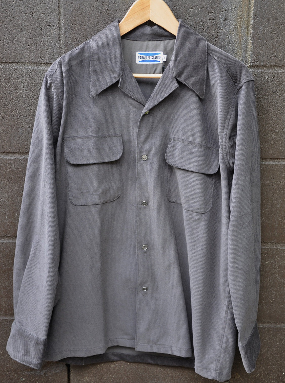 Shirt Button Down "Perfect Wave" Corduroy - Charcoal by Parallel Stance