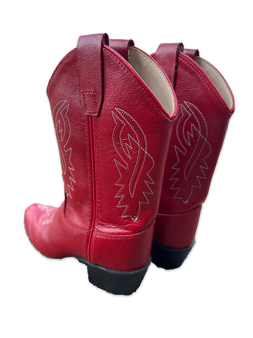 Shoes Kids Cowboy Boot Old West size 11.5k Red