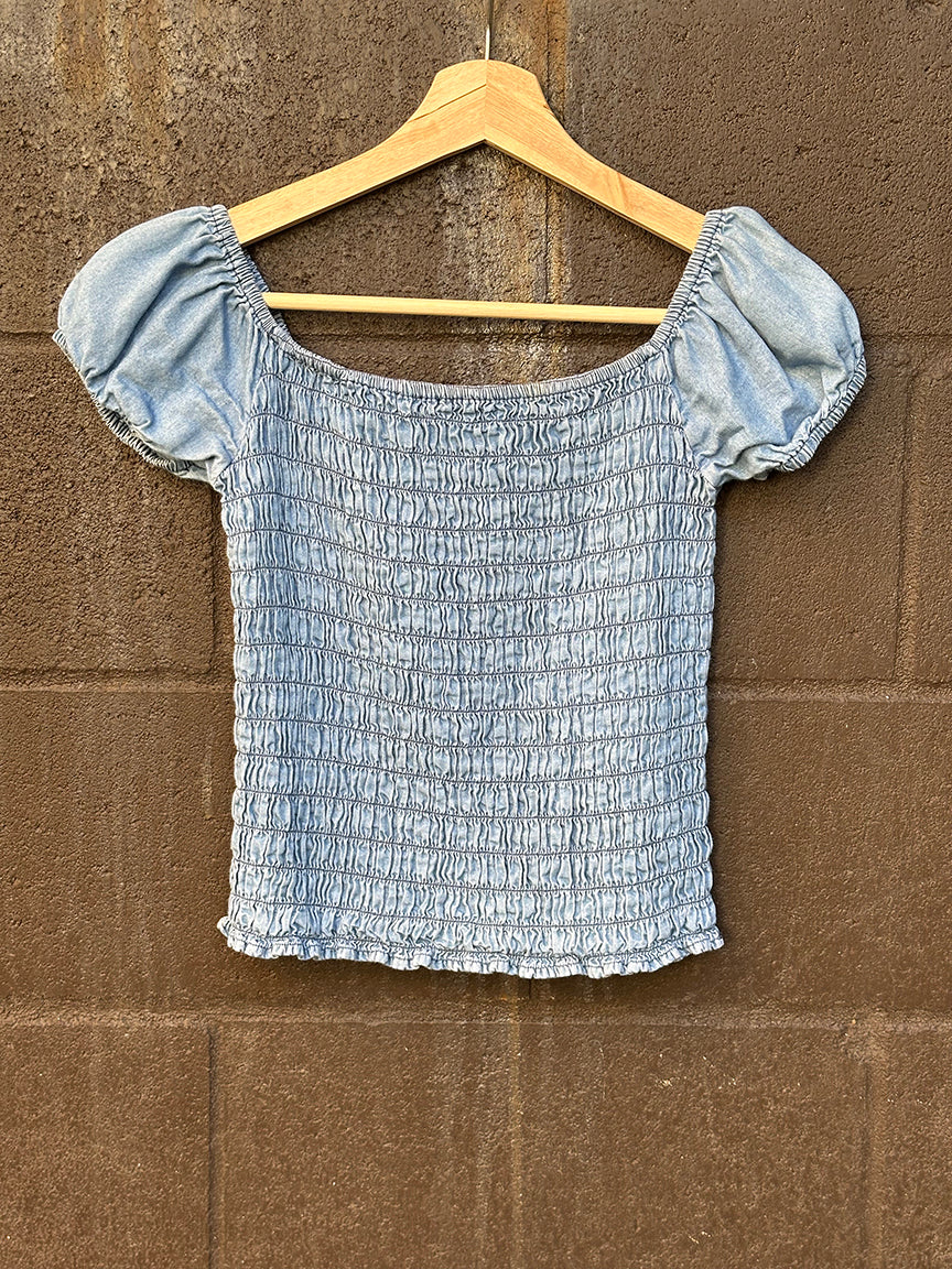 Vintage Top Chambray Elastic 50020 size M