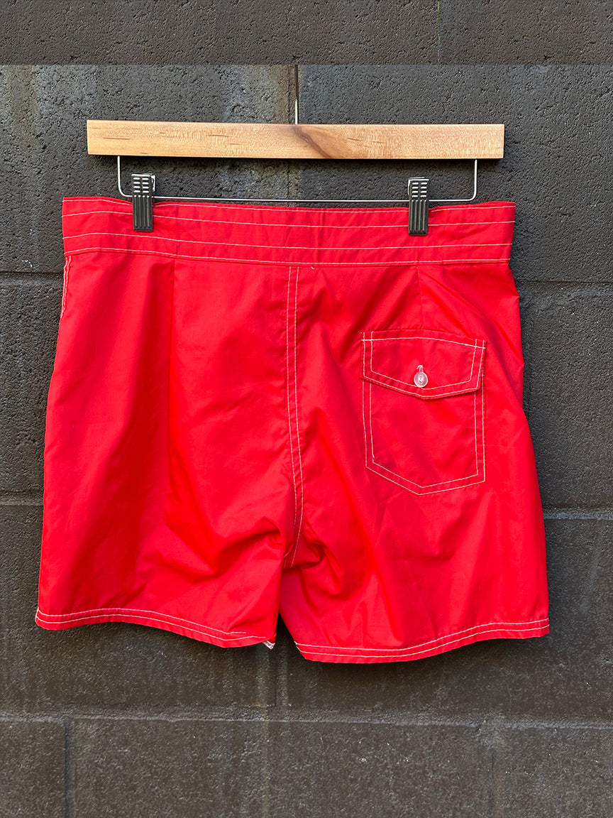 Vintage Boardshort "Kings Road" Red No.50030 size 32