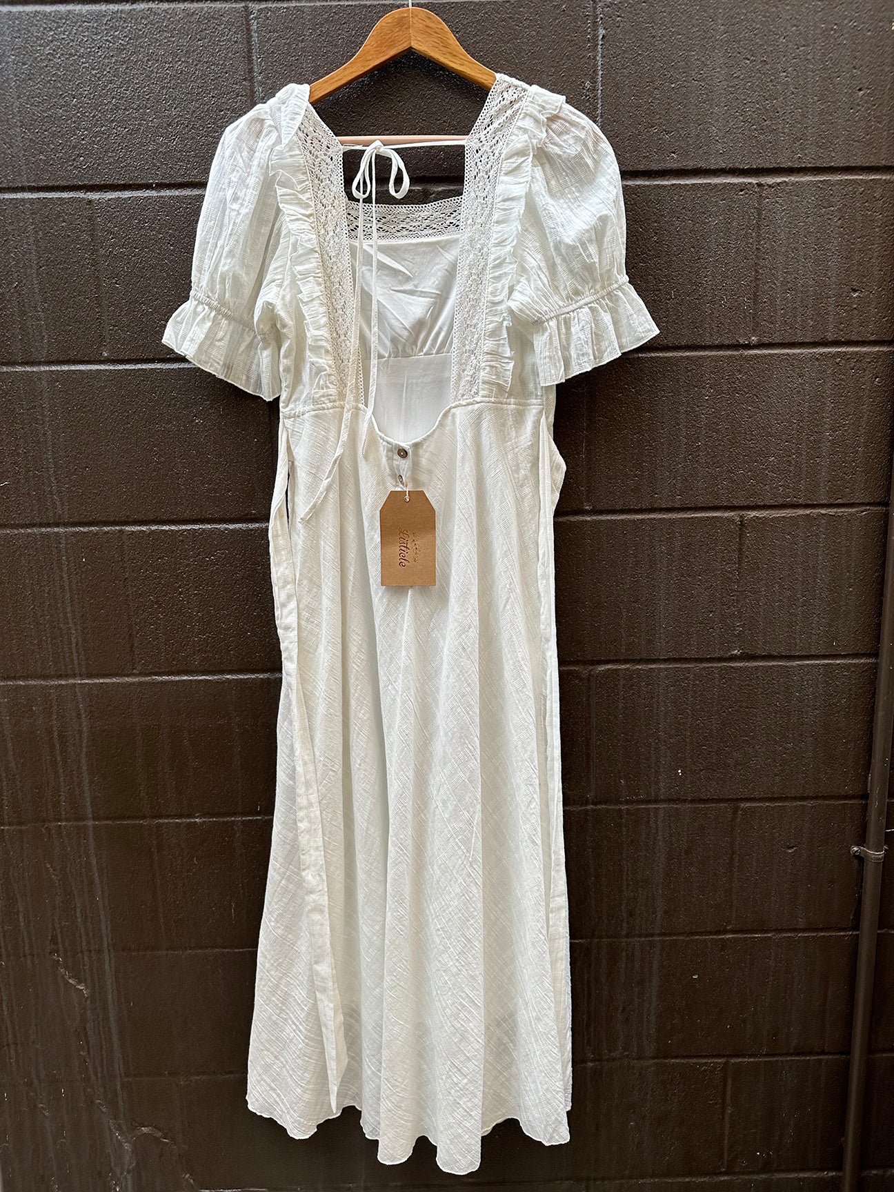 Vintage Dress Long 50039 White size L