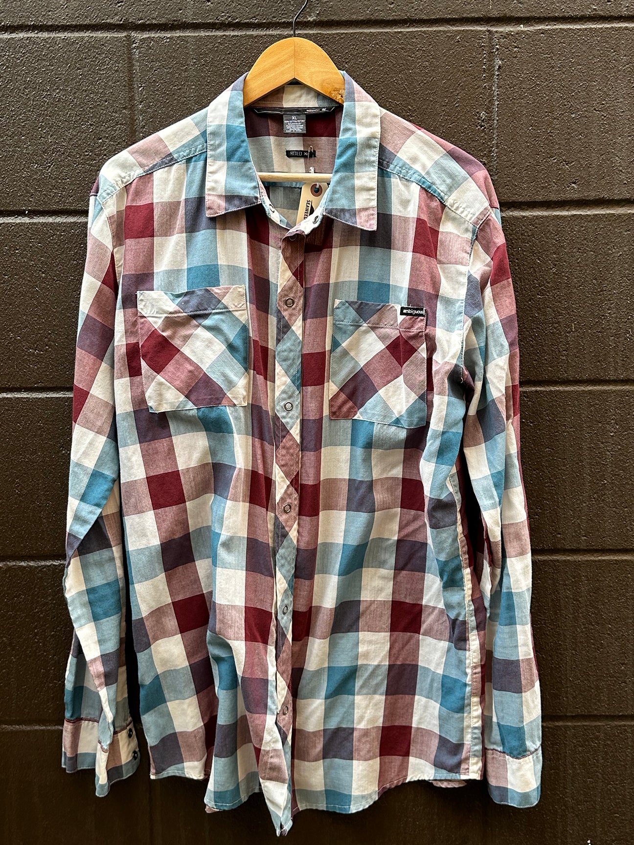 Plaid Shirt Blue/Burg 50076 XL