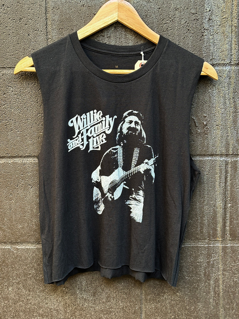 Vintage Tee Crop Muscle "Willie Nelson" 50062 Black size M