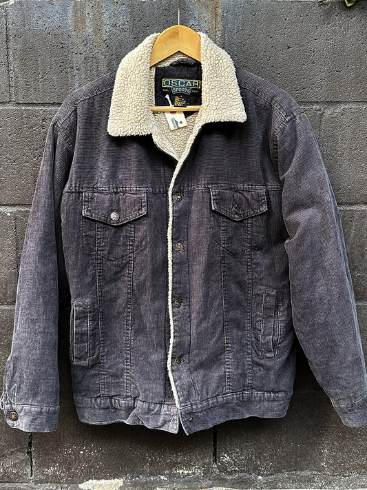 Vintage Jacket Corduroy Sherpa Collar 50105 Charcoal M