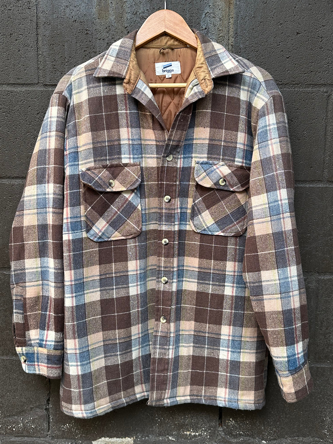 Plaid Flannel Shirt 50085 Brown M