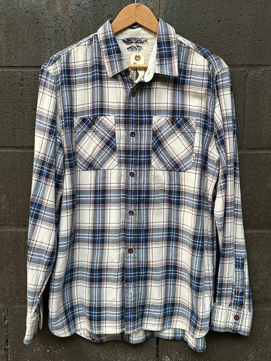 Plaid Flannel Shirt 50107 Blue/White M