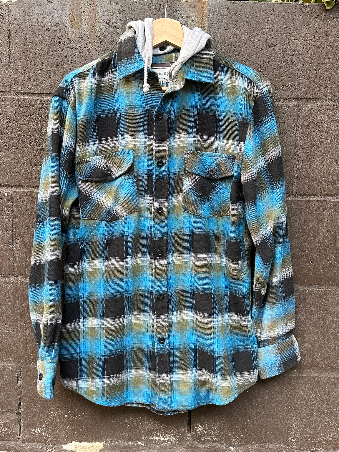 Plaid Flannel Shirt 50108 Blue/Black S