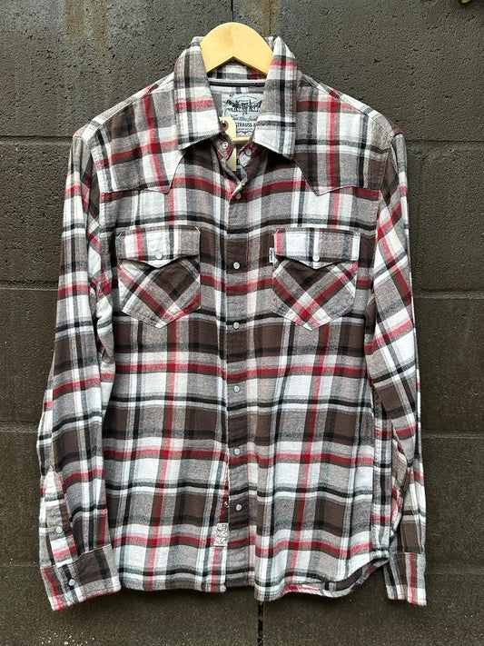 Plaid Flannel Shirt 50110 Red/Blk M