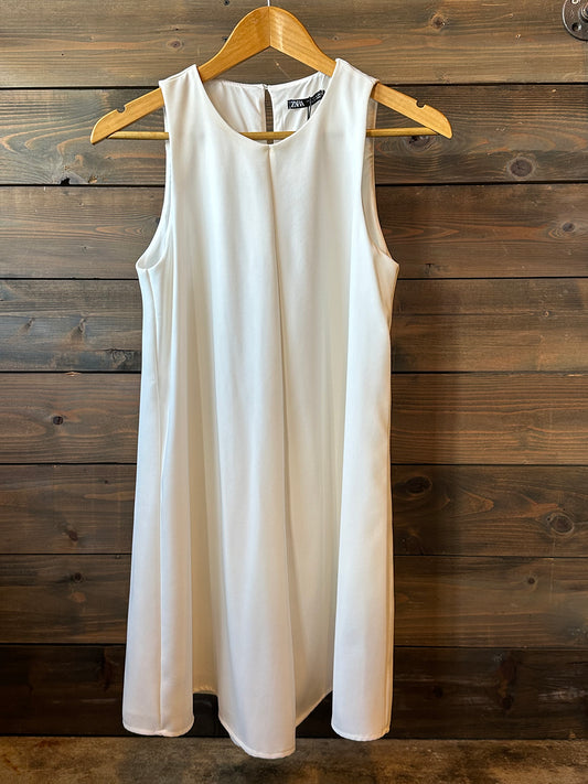 Vintage Dress White Sleeveless 50723 size S