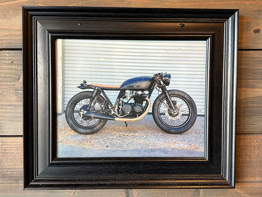 Framed Photo of Our Cafe Racer Build CB550 Black