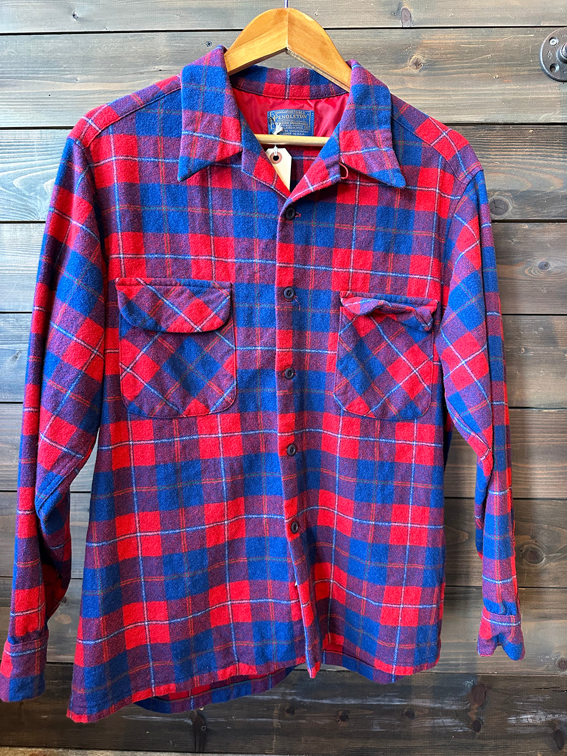 Plaid Flannel Shirt "Pendleton" 50726 Red/Blu XL