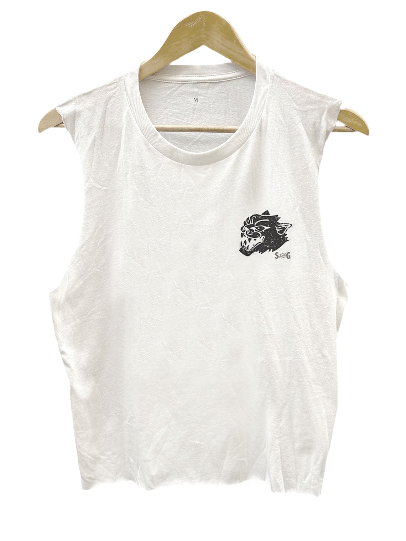T-Shirt Crop Muscle "Panther" White