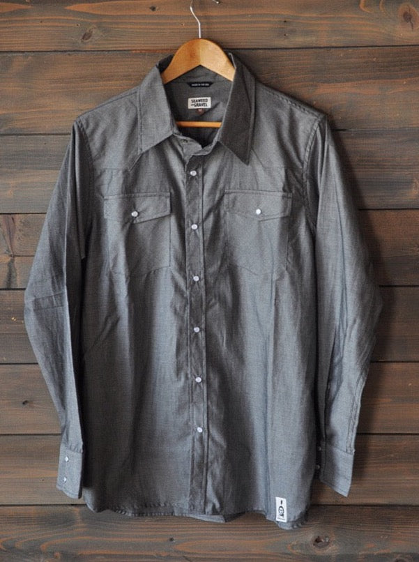 Cash Shirt Western L/S Button Down Charcoal take 30% Off Price