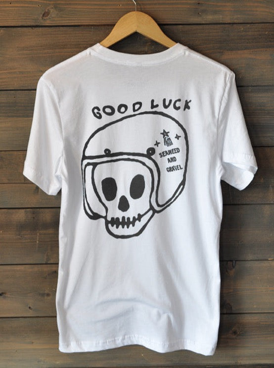 Tee "Good Luck" Washed White S/S