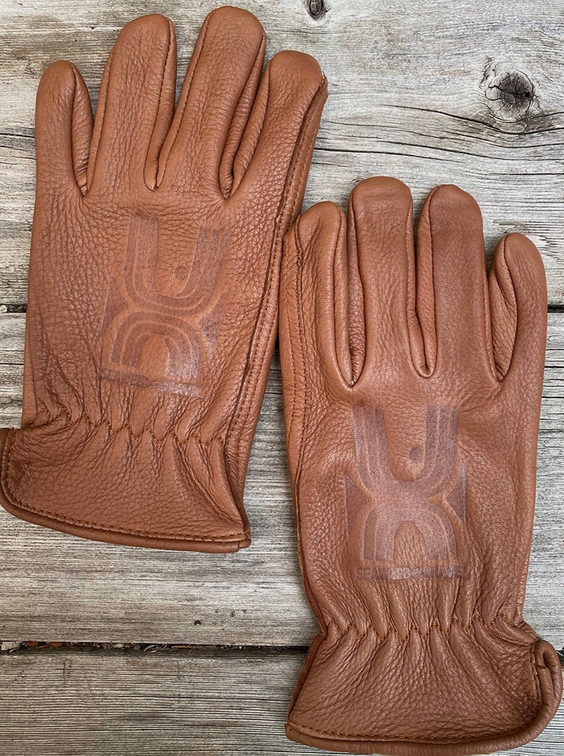 S&G Riding Gloves "Desert Logo" Soft Deer Skin Brown
